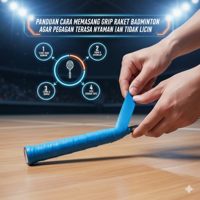 Panduan Cara Memasang Grip Raket Badminton Agar Pegangan Terasa Nyaman Dan Tidak Licin